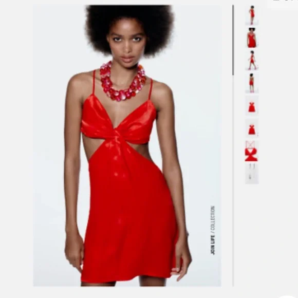 Zara knotted satin effect dress - Picture 2 of 10